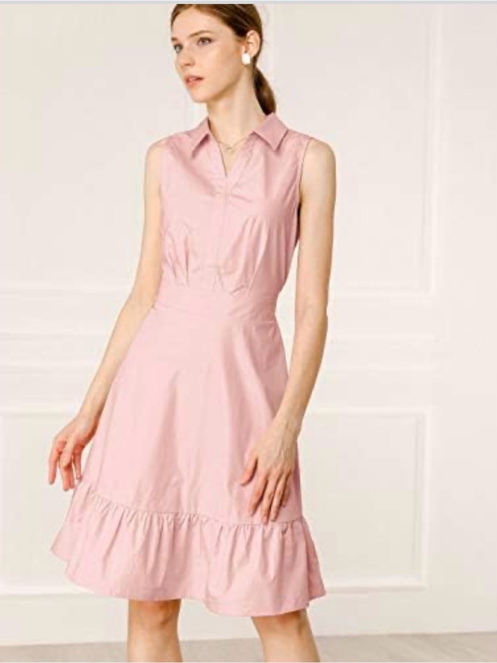 Allegra K sleeveless shirt dress